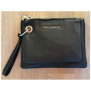French Connection Textured Black Clutch (comes as a set 2 clutches)